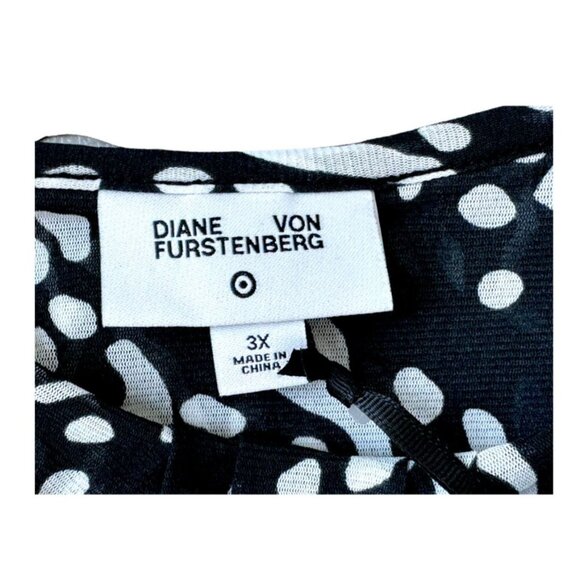 Diane Von Furstenberg x Target Women Black/White Print Ruffle Dress 3X NWT - Picture 4 of 6